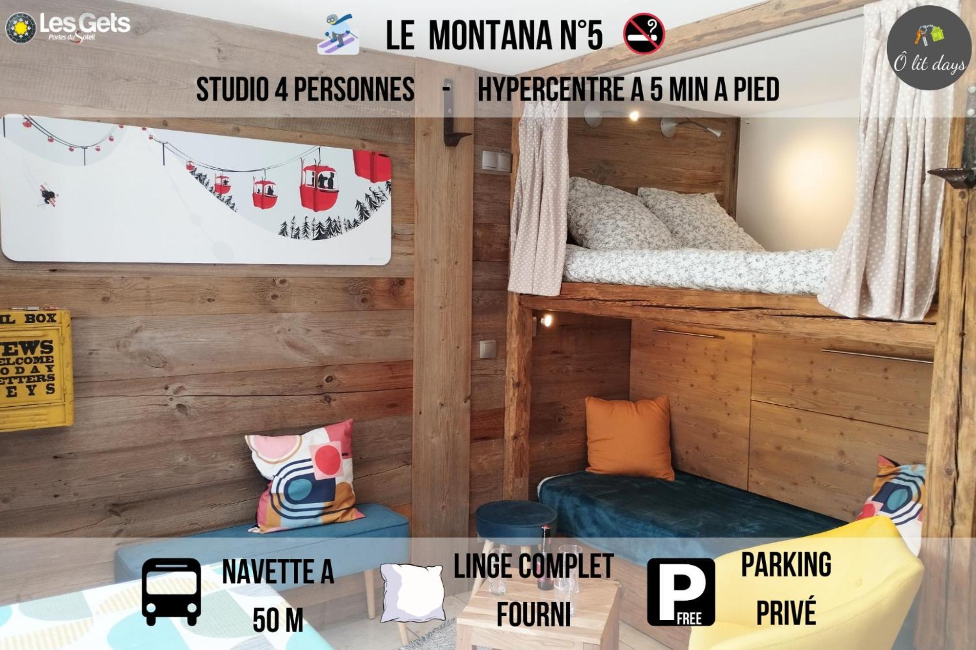 Le Montana - Studio Rue Du Centre - Cosy Et Montagnard - Navette Les Gets Luaran gambar